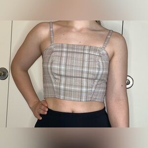 Aeropostale Brown, Tan, and Blue Plaid Tank Top